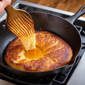Рецепт Картофельные драники с кабачком и сырной корочкой - Жарка до золотистой корочки