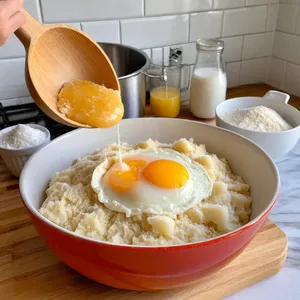 Рецепт Картофельные драники с крабовым мясом и соусом айоли - Приготовление теста для драников