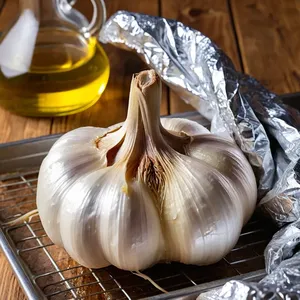 Рецепт Картофельные драники с печеным чесноком и пармезаном - Приготовление печеного чеснока