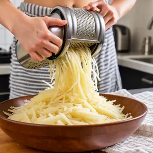 Рецепт Картофельные драники с печеным чесноком и пармезаном - Подготовка картофеля