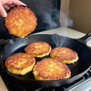 Рецепт Картофельные драники с печеными томатами и моцареллой - Жарка драников
