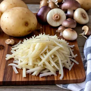 Рецепт Картофельные драники с шампиньонами и трюфельным маслом - Подготовка ингредиентов