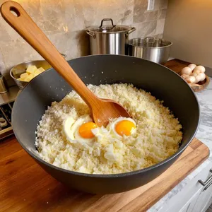 Рецепт Картофельные драники с шампиньонами и трюфельным маслом - Смешивание теста для драников