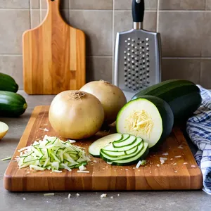 Рецепт Картофельные драники с цукини и чеддером - Подготовка овощей