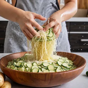 Рецепт Картофельные драники с цукини и чеддером - Отжим лишней жидкости
