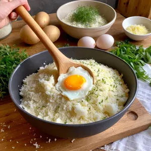Рецепт Картофельные драники с зеленью и чесночным соусом - Приготовление теста для драников