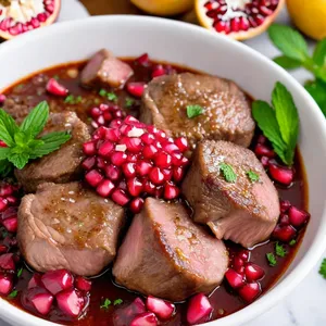 Рецепт Кебаб из баранины с гранатовым маринадом и мятой - Подготовка мяса и маринада
