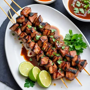 Рецепт Кебаб из индейки с ананасом и соусом терияки - Подача