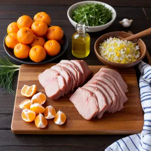 Рецепт Кебаб из свинины с мандариновым маринадом и фенхелем - Подготовка мяса и маринада