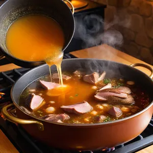 Рецепт Харчо с дикой уткой и кизиловым соусом - Варка бульона