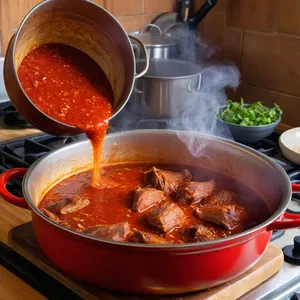 Рецепт Харчо с фазаном и черничным соусом - Приготовление основы харчо