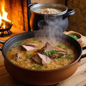 Рецепт Харчо с фазаном и черничным соусом - Варка супа