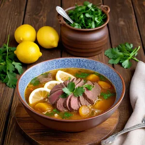 Рецепт Харчо с говядиной и сливами - Подача