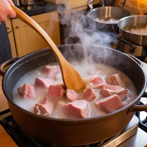 Рецепт Харчо с ягненком и сливовым соусом - Подготовка мяса и бульона