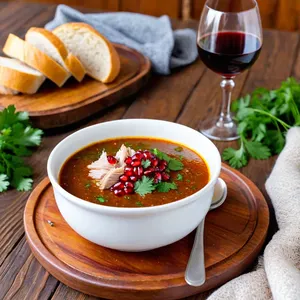 Рецепт Харчо с индейкой и гранатовым соусом - Подача