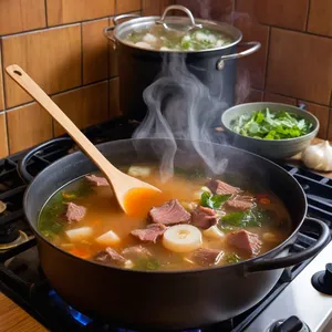 Рецепт Харчо с кабаном и можжевеловым соусом - Варка супа