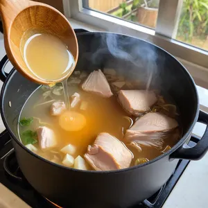Рецепт Харчо с курицей и грецкими орехами - Варка бульона
