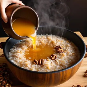 Рецепт Харчо с курицей и грецкими орехами - Добавление риса и грецких орехов