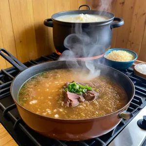Рецепт Харчо с олениной и брусничным соусом - Варка супа