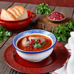 Рецепт Харчо с перепелкой и гранатовой аджикой - Финишная подача