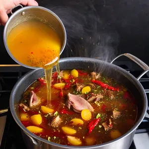 Рецепт Харчо с уткой и алычой - Добавление специй и алычи