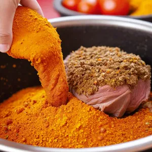 Рецепт Харира с бараниной и абрикосами - Добавление специй и томатной пасты