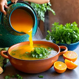 Рецепт Харира с бараниной и апельсином - Добавление цитрусовых и зелени