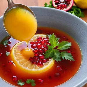 Рецепт Харира с бараниной и гранатом - Добавление граната и зелени