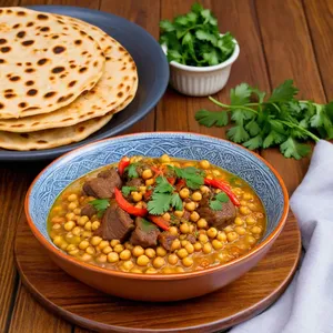 Рецепт Харира с бараниной и обжаренными перцами - Подача