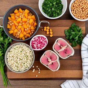 Рецепт Харира с бараниной и персиками - Подготовка ингредиентов