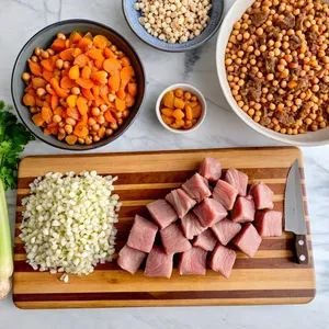 Рецепт Харира с ягненком и курагой - Подготовка ингредиентов