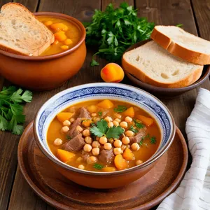 Рецепт Харира с ягненком и курагой - Подача
