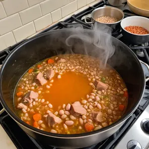Рецепт Харира с индейкой и фасолью - Варка супа