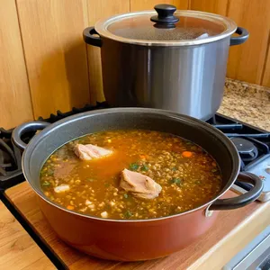 Рецепт Харира с курицей и чечевицей - Варка супа