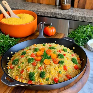 Рецепт Харира с кускусом и овощами - Соединение ингредиентов