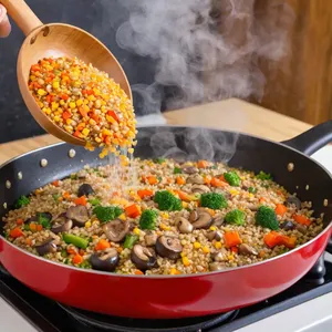 Рецепт Харира с шампиньонами и перловкой - Соединение ингредиентов