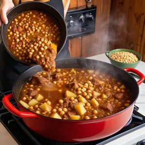 Рецепт Харира с телятиной и картофелем - Тушение с нутом и картофелем