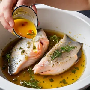 Рецепт Хек в фольге с лимоном и оливками - Маринование рыбы