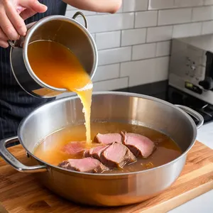 Рецепт Холодец из говядины с хреном и горчицей - Процеживание бульона