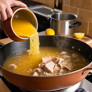 Рецепт Холодец из индейки с розмарином и лимонной цедрой - Добавление цедры и окончательная варка
