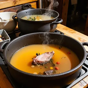 Рецепт Холодец из кабана с можжевельником и медом - Основная варка с пряностями