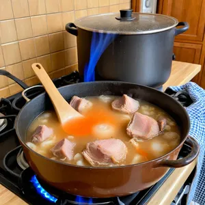 Рецепт Холодец из свиных ножек с яблочным уксусом и медом - Приготовление бульона