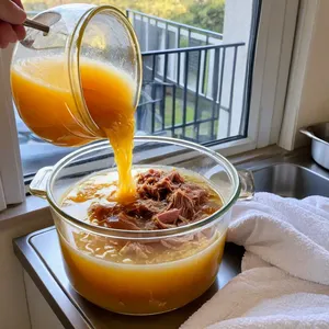 Рецепт Холодец из свиных ножек с яблочным уксусом и медом - Формовка холодца