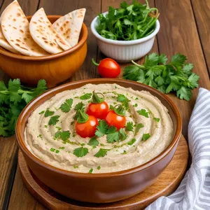 Рецепт Хумус с баклажанами и тахини - Подача