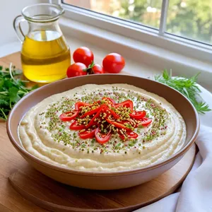 Рецепт Хумус с маринованным имбирем и кунжутным маслом - Подача и украшение