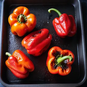 Рецепт Хумус с печеными перцами и кешью - Запекание перцев