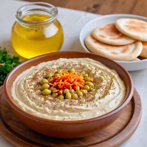 Рецепт Хумус с печеными перцами и кешью - Подача хумуса