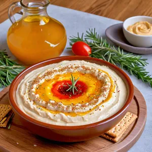 Рецепт Хумус с вялеными томатами и розмарином - Подача