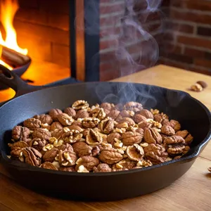Рецепт Хумус с запеченной свеклой и грецкими орехами - Обжарка грецких орехов