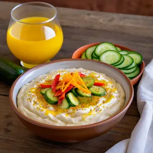 Рецепт Хумус с жареной морковью и куркумой - Подача